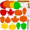 48 Sets of Colorful Magic Color Scratch Fall Ornaments Autumn Scratch Art: Maple Leaf, Oak Leaf, Pumpkin, Apple, and Acorn Fall Craft Kits for Kids: Classroom Activities Halloween Harvest Party Decorations.